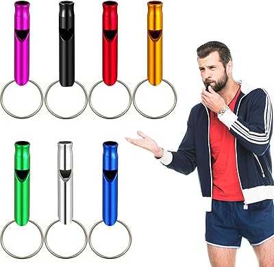 Sifflet d'urgence castwave avec porte-clés, sifflet de survie d'urgence en aluminium pour le camping,