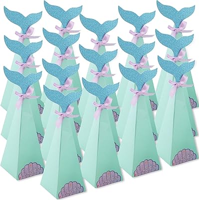 Boîtes à dragées de sirène boîtes friandises en papier queue de sirène