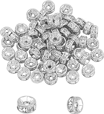 Unicraftale 60 pièces perles d'espacement de disque de 6 mm en acier inoxydable