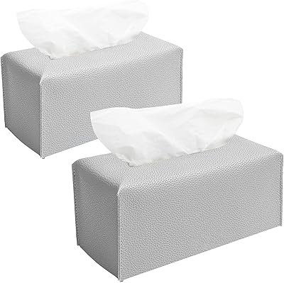 Housse de boîte à mouchoirs rectangulaire mix d, paquet de 2 housses