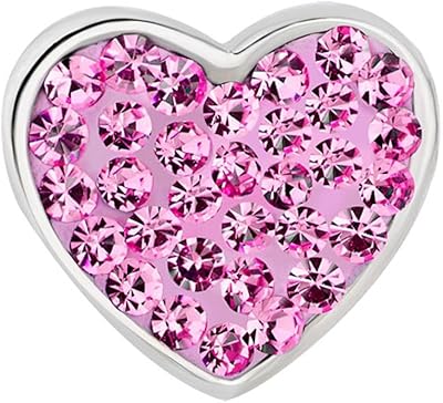 Luckyjewelry breloques coeur i love you élément swarovski pierre de naissance cristal vente