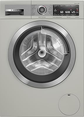 Lave-linge bosch série 8, chargement frontal 10 kg, wax32mx0gc, silver inox