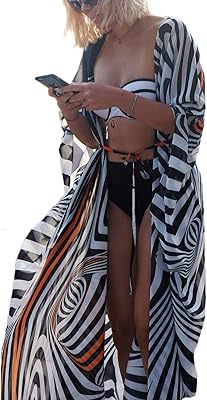 Cardigan kimono de plage pour femme avec design ouvert sur le devant, taille