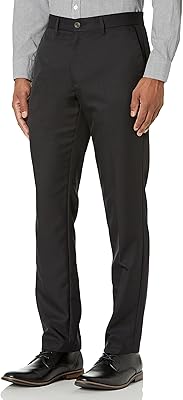Amazon essentials pantalon formel coupe slim à devant plat pour hommes, noir, 36"