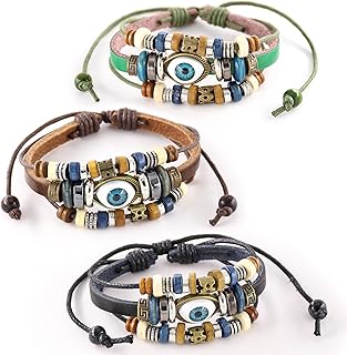 Bracelets bracelets en peau de vache pour les yeux réglables cuir