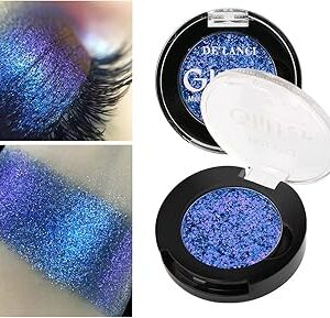 Fard à paupières afflano duo chrome glitter blue, fard à paupières caméléon métallique aux couleurs intenses, fard à paupières holographique hautement pigmenté pour le maquillage des yeux bleus, fard à paupières bleu scintillant unique. Redéfinissez vos attentes shopping avec Diaytar