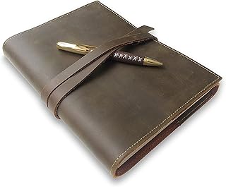 Journal relié en cuir pour hommes et femmes, coffret cadeau fait main