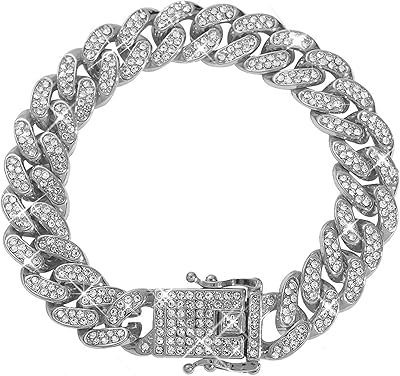 Bracelet à maillons cubains pour hommes et femmes, bracelet cubain glacé de 12,5