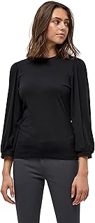 T-shirt minus johanna pour femme manches 3 4 100 noir xxl