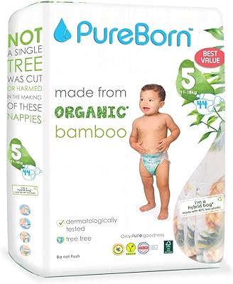 Pureborn value pack 5 pièces 11-18 kg 44 paquets doubles - imprimé tropical