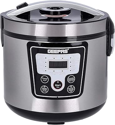 Autocuiseur électrique geepas 12 en 1 700 watts cuiseur vapeur numérique
