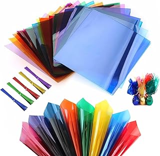 160 feuilles de cellophane de couleurs mélangées pour bonbons, emballages en cellophane transparent