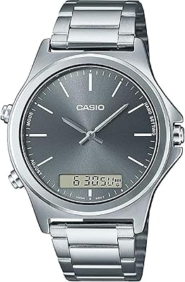 Montre analogique-numérique pour homme avec cadran gris et bracelet en acier inoxydable mtp-vc01d-8eudf