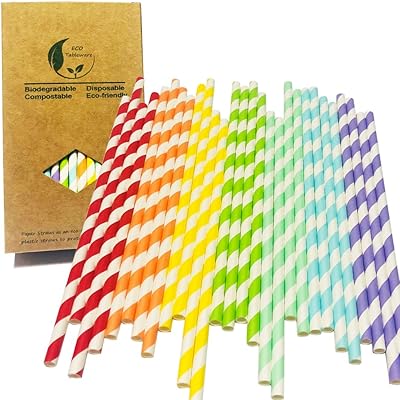 Pailles en papier arc-en-ciel pour décorations de fête, baby showers, anniversaires et mariages
