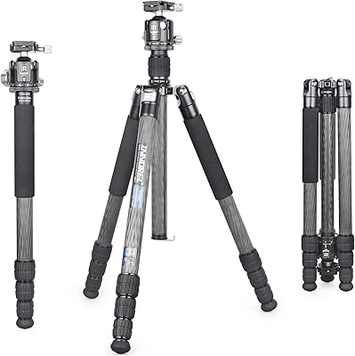 Trépied anoril rt85c ultra professionnel en fibre de carbone, centre de gravité bas