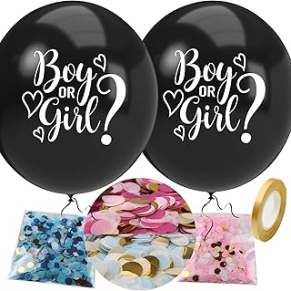 Ballon révélateur de genre avec confettis ballons noirs de 36 pouces avec confettis