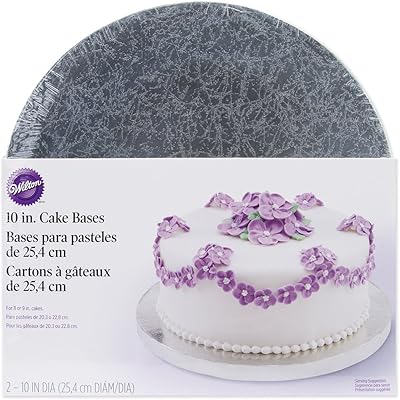 Supports à gâteaux ronds argentés wilton de 10 pouces, paquet de 2, multicolore