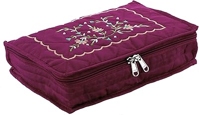 Parure de bijoux en coton cooper industries avec motif brodé bordeaux