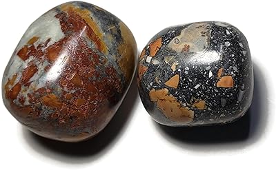Ensemble de 2 pièces de jaspe bréchique maligano 22 mm - 29 mm