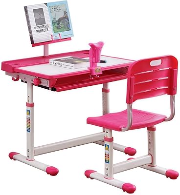 Ensemble table d'étude et bureau réglable pour enfants bojoy avec tiroir de rangement