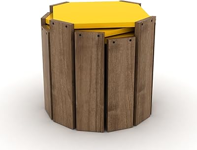 Ensemble de table basse gigogne 3 pièces hansel pour salon, bureau à domicile