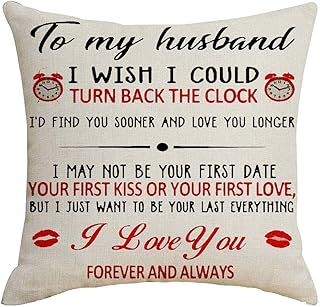 Zych joyeuse saint-valentin à mon mari cadeau 18''x18'' housse de coussin en coton