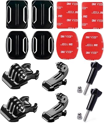 Kit d'accessoires pour caméra d'action supports de casque adhésifs kit de pince