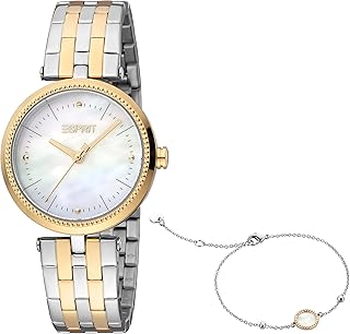 Es1l296m0115set pour femme (montre décontractée - analogique), or argent, bracelet