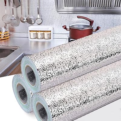 Urbazaar 3 pièces autocollants de papier peint de cuisine cuisine en d'aluminium