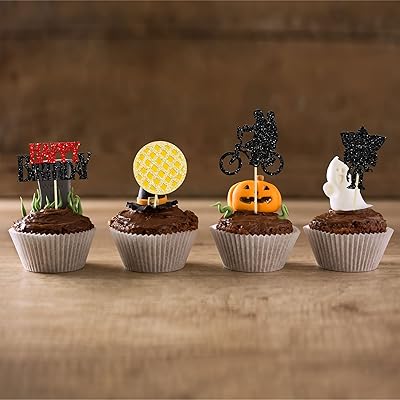 24 pièces de décorations de cupcakes à paillettes, thème de programme télévisé inspiré