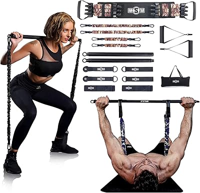 Ensemble de gymnastique portable instar pour entraînement de résistance d'haltérophilie à domicile, entraînement