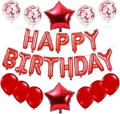 Ensemble de ballons joyeux anniversaire de 13 lettres, bannière, 4 confettis, 6 ballons