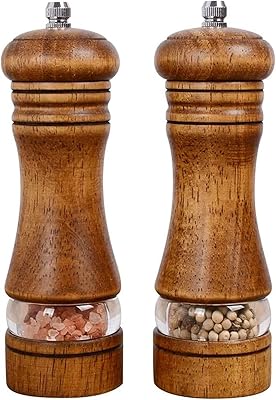 Ensemble de moulins à sel et à poivre en bois delfino, ensemble