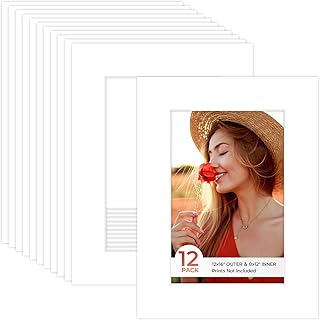 Framture tapis photo blanc prédécoupé 12 x 16 pour photos impressions et œuvres