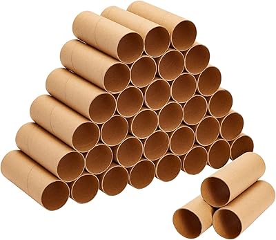 Paquet de 36 tubes de papier en carton marron pour travaux manuels