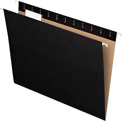 Dossiers suspendus recyclés pedaflex, format lettre, noir, 1/5 pièce, 25/boîte (81605)