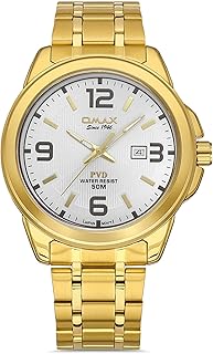 Montre analogique en métal pour homme de 34 mm avec cadran rond argenté