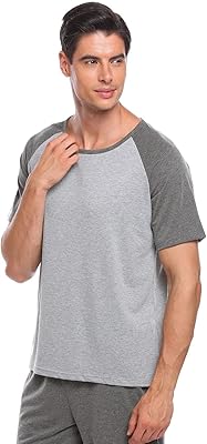 Ensemble de pyjama à manches courtes javist pour hommes, ensemble de pyjama