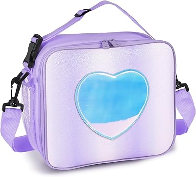 Boîte à déjeuner pour enfants sac fourre-tout laser arc-en-ciel isotherme réutilisable et étanche