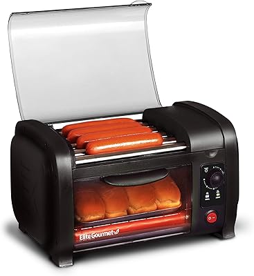Elite cuisine ehd-051b four à rôtissoire hot-dog avec minuterie de 30