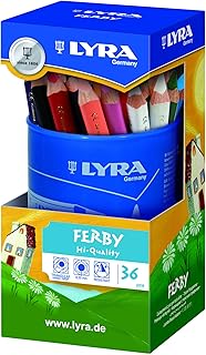 Crayons en bois épais lyra ferbi, 36 pièces de couleurs assorties, idéaux