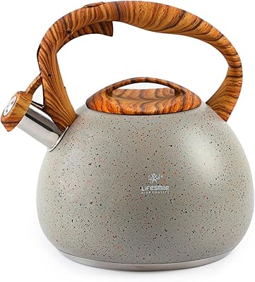 Bouilloire à thé life smile | sifflante 3l acier inoxydable de qualité alimentaire