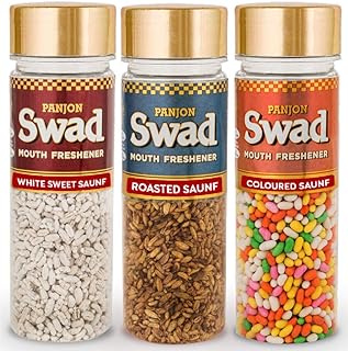 Panjon swad white sweet saunf, rôti saunf & coloré saunf fennel mukhwas