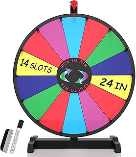 Roue de prix hocote de 24 pouces, toupie de table à 14 trous