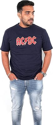 T-shirt ras du cou sans col avec logo ac/dc pour homme