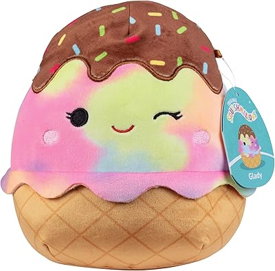Squishmallows glady the rainbow ice cream toy 8" poupée en peluche officielle kelly