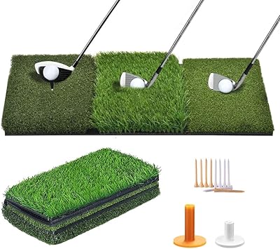 Tapis de putting de golf 3 en 1 pliable, gazon, gazon avec tee