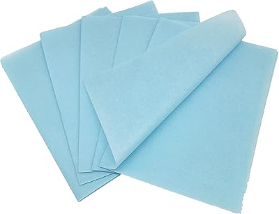Papier de soie bleu clair, 28 g/m2, paquet de 50 feuilles, format 50