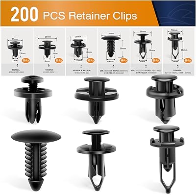 Goo acc clips de retenue de pare-chocs universels en plastique grc-47, 200 pièces