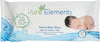 Lingettes humides naturelles pure elements à l'aloe vera, 30,48 x 64 lingettes